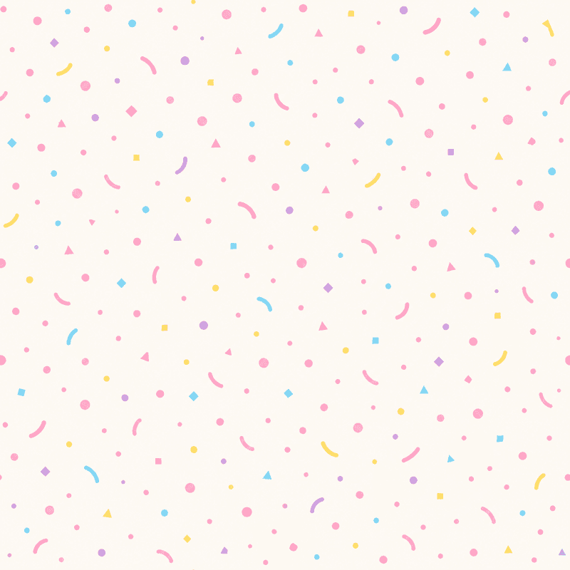 Pastel confetti pattern on cream background